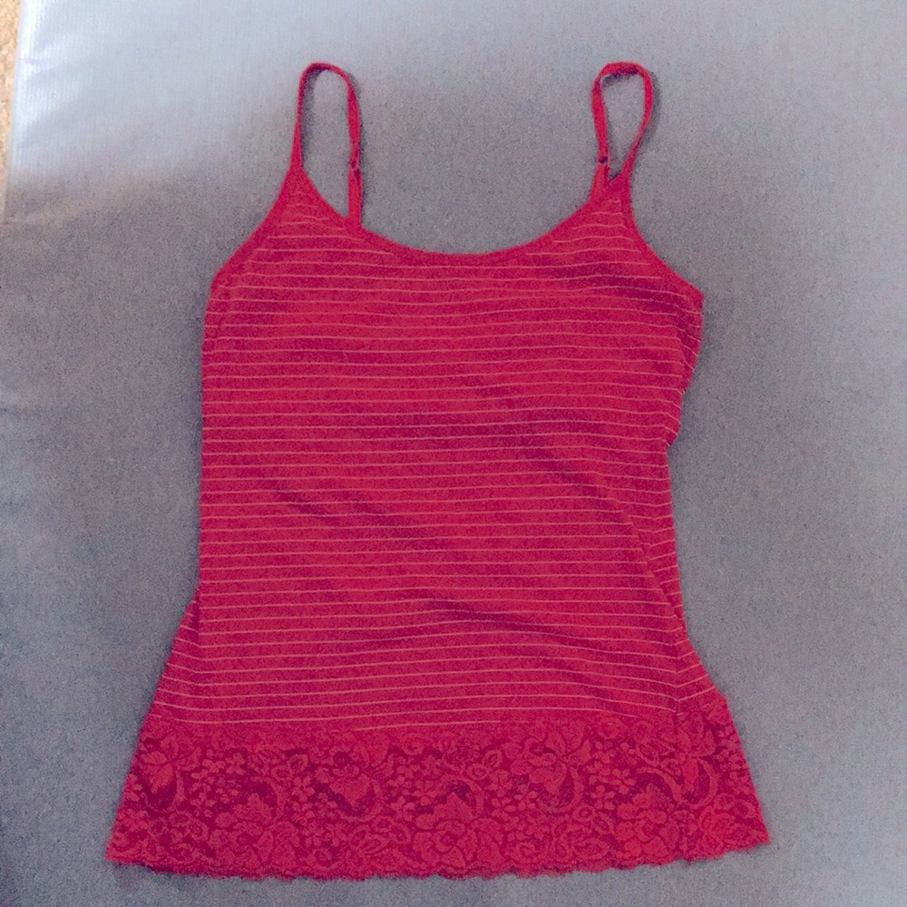 ❤️Red white striped bra top/tank- S
